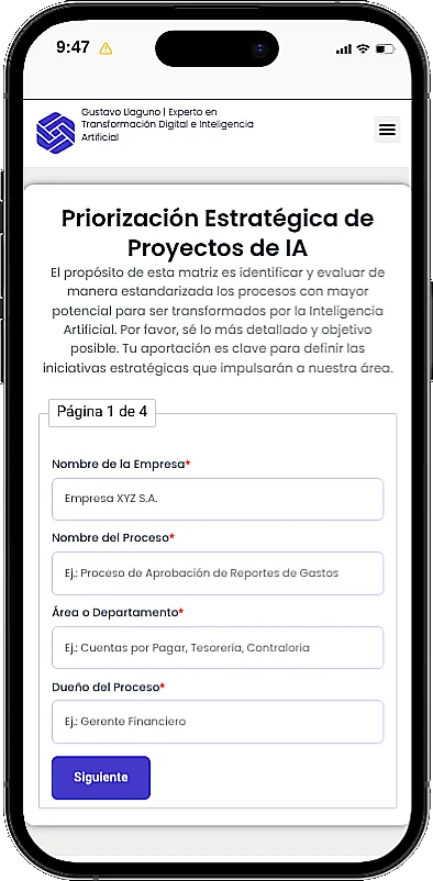 Gustavo Llaguno - Matriz de Priorización de Proyectos de IA