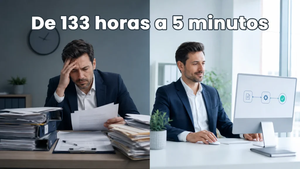 Transformación de un proceso contable manual y agotador a un flujo de trabajo automatizado y eficiente, reduciendo de 133 horas a 5 minutos